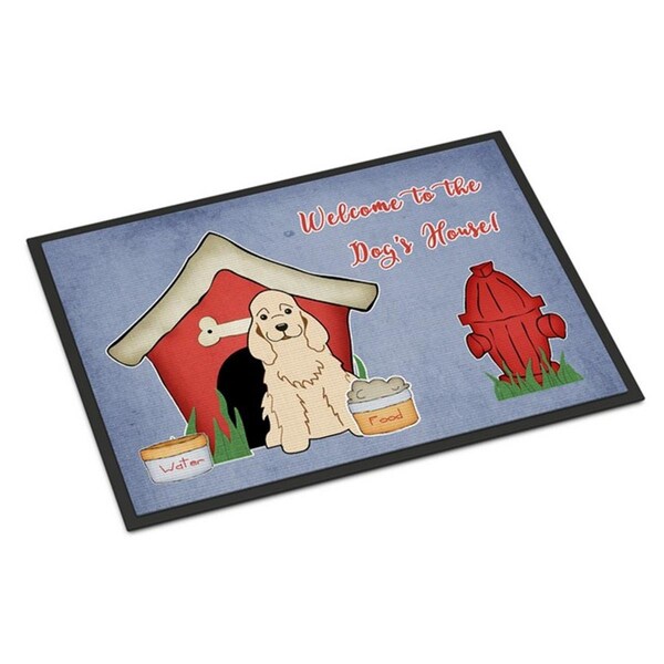 Carolines Treasures Dog House Collection Cocker Spaniel Buff Indoor or Outdoor Mat, 18 x 0.25 x 27 in. BB2848MAT - main